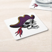 Zeer vage Halloween Pirate Onderzetter set (Schuin)