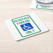 Zeer vage klassieke gereserveerde Handicap-parkeer Kartonnen Onderzetters (Schuin)