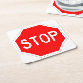 Zeer vage Klassieke STOP Sign Onderzetter Set (Schuin)