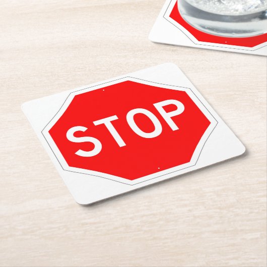 Zeer vage Klassieke STOP Sign Onderzetter Set (Schuin)
