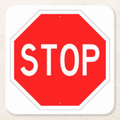 Zeer vage Klassieke STOP Sign Onderzetter Set (Voorkant)