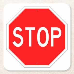 Zeer vage Klassieke STOP Sign Onderzetter Set