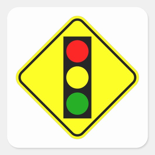 Zeer vage klassieke verkeerstekens achter het scho vierkante sticker (Voorkant)