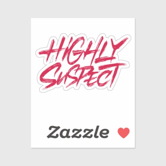 Zeer verdacht. Rode tekst Sticker (Vel)
