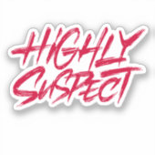 Zeer verdacht. Rode tekst Sticker (Voorkant)