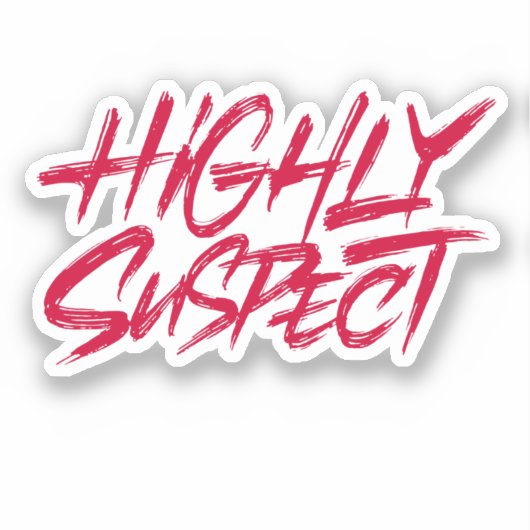 Zeer verdacht. Rode tekst Sticker (Voorkant)
