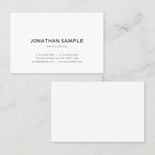 Zeer verfijnd Eenvoudig design, modern Visitekaartje (Voorkant / Achterkant)