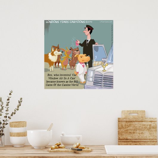 Zeer vermogende hond Funny Poster (Keuken)