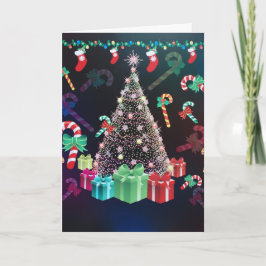 Zeer  versierde kerstboom Kaart