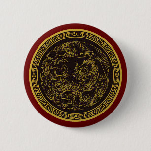 Zeer vette Chinese Dragon Button