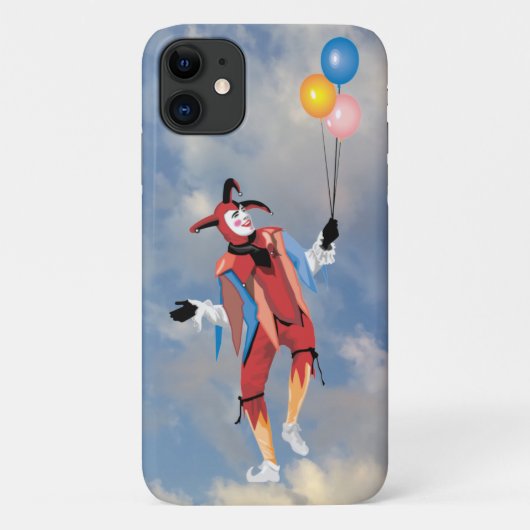 Zeer vette clown jester met ballonnen iPhone Case (Achterkant)
