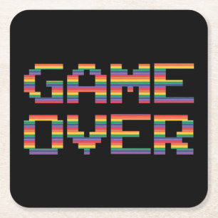 Zeer vette klassieke arcade GAME OVER Kartonnen Onderzetters