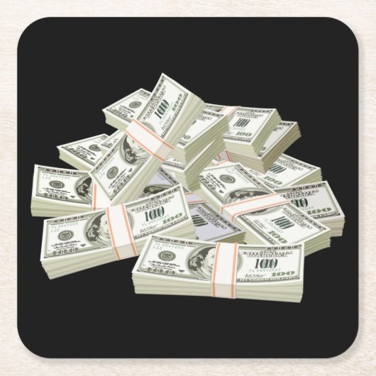 Zeer vette stapels cash Onderzetter set (Voorkant)