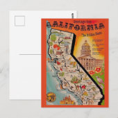 Zeer Vintage Calfornia Kaart (Voorkant / Achterkant)