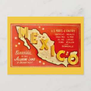 Zeer vintage Mexico ansichtkaart Briefkaart
