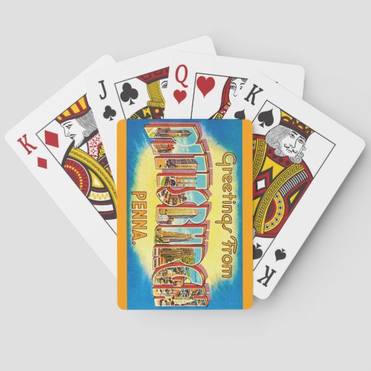 Zeer vintage Pittsburgh wenskaarten spel kaarten (Achterkant)