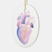 Zeer violet hart keramisch ornament (Links)