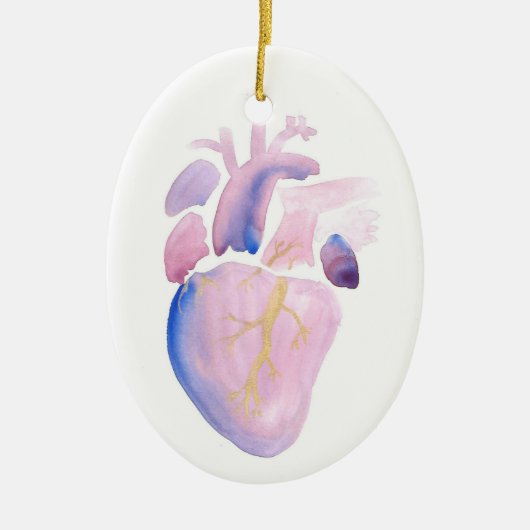 Zeer violet hart keramisch ornament (Voorkant)