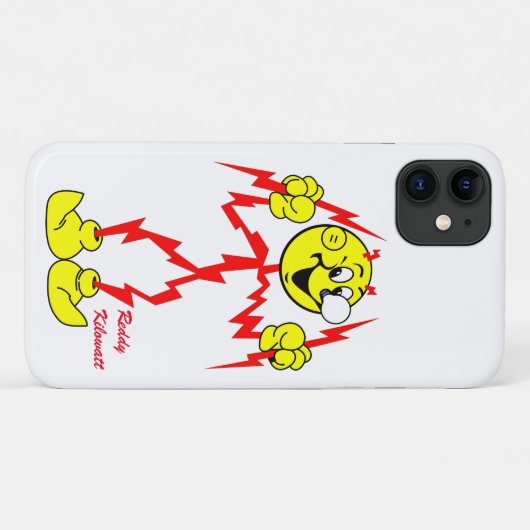 Zeer vriendelijke Reddy Kilowatt iPhone Case (Achterkant (horizontaal))