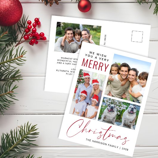 Zeer vrolijk 4 foto kerst feestdagenkaart