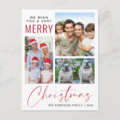 Zeer vrolijk 4 foto kerst feestdagenkaart (Voorkant)