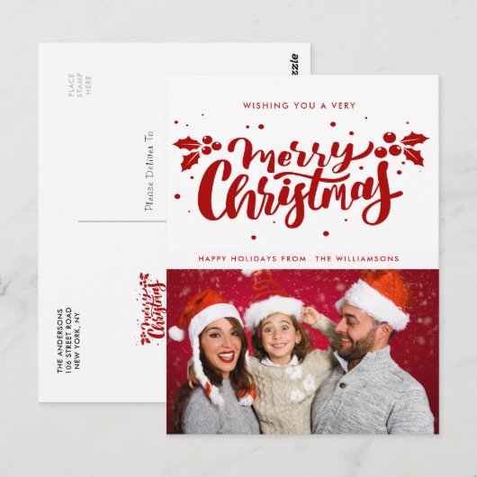 Zeer vrolijk kerst briefkaart (Voorkant / Achterkant)