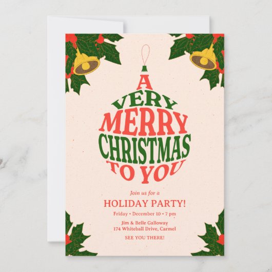 Zeer vrolijk kerstfeest Ornament Kaart (Voorkant)