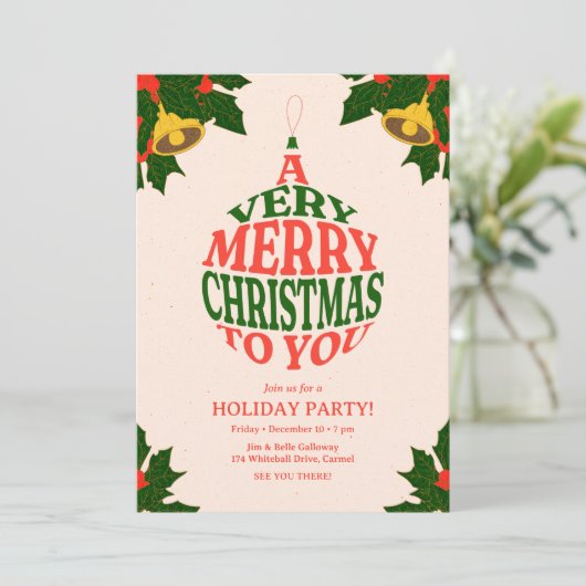 Zeer vrolijk kerstfeest Ornament Kaart (Staand voorkant)