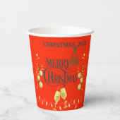 Zeer vrolijk kerstfeest papieren bekers (Achterkant)