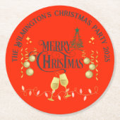 Zeer vrolijk kerstfeest ronde kartonnen onderzetter (Voorkant)