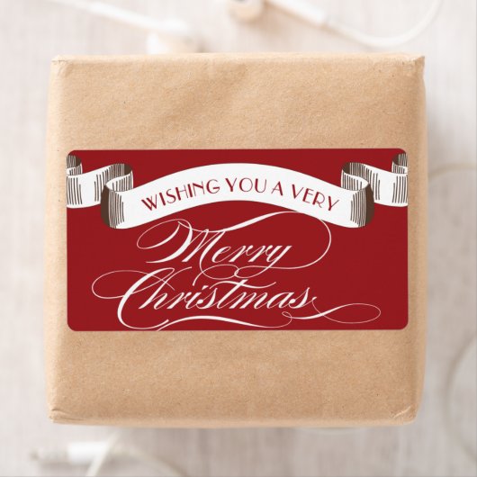 Zeer vrolijk kerstlabel etiket (Insitu)