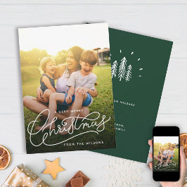 Zeer Vrolijk Kerstmis Eenvoudige Schattigee Famili Feestdagenkaart