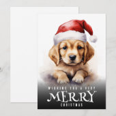 Zeer Vrolijk Kerstmis Labrador Puppy Santa Hat Hon Feestdagenkaart (Voorkant / Achterkant)