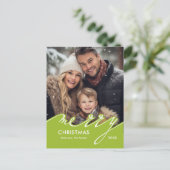 Zeer vrolijk leuk script kerst foto feestdagenkaart (Staand voorkant)