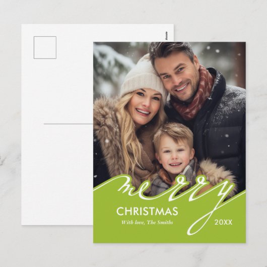 Zeer vrolijk leuk script kerst foto feestdagenkaart (Voorkant / Achterkant)