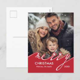 Zeer vrolijk leuk script kerst foto feestdagenkaart