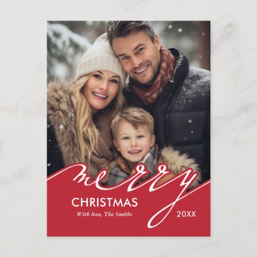 Zeer vrolijk leuk script kerst foto feestdagenkaart (Voorkant)