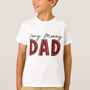 Zeer Vrolijk Papa Rode Buffel Plaid Familie Kerstm T-shirt