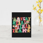 Zeer vrolijk rehab-team Kerstmis Fysiotherapeut Kaart (Gele Bloem)