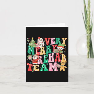 Zeer vrolijk rehab-team Kerstmis Fysiotherapeut Kaart