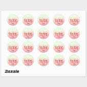 Zeer Vrolijk roze licht groen glitter vakantie cad Ronde Sticker (Vel)
