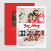 Zeer vrolijk twee foto collage kerst Kaart (Voorkant / Achterkant)