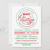 Zeer vrolijk wit olifant kerstfeest kaart (Voorkant)