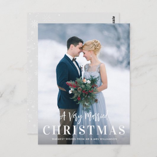 Zeer vrolijke aankondiging van de feestdag briefkaart (Voorkant / Achterkant)