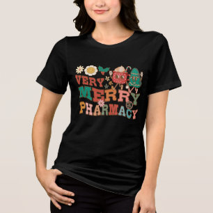Zeer vrolijke apotheek Kerstmis Tri-Blend Shirt