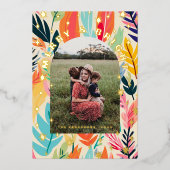 Zeer Vrolijke Border Foto Kerst Kaart (Voorkant)