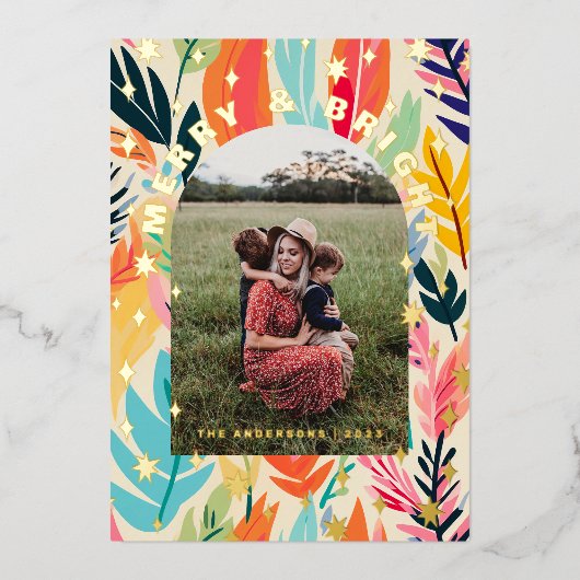 Zeer Vrolijke Border Foto Kerst Kaart (Voorkant)