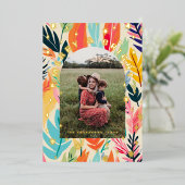 Zeer Vrolijke Border Foto Kerst Kaart (Staand Voorkant)