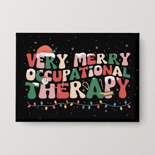 Zeer vrolijke ergotherapie Kerstmis OT Kerstmis Button (Voorkant)