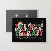 Zeer vrolijke ergotherapie Kerstmis OT Kerstmis Button (Voorkant / Achterkant)